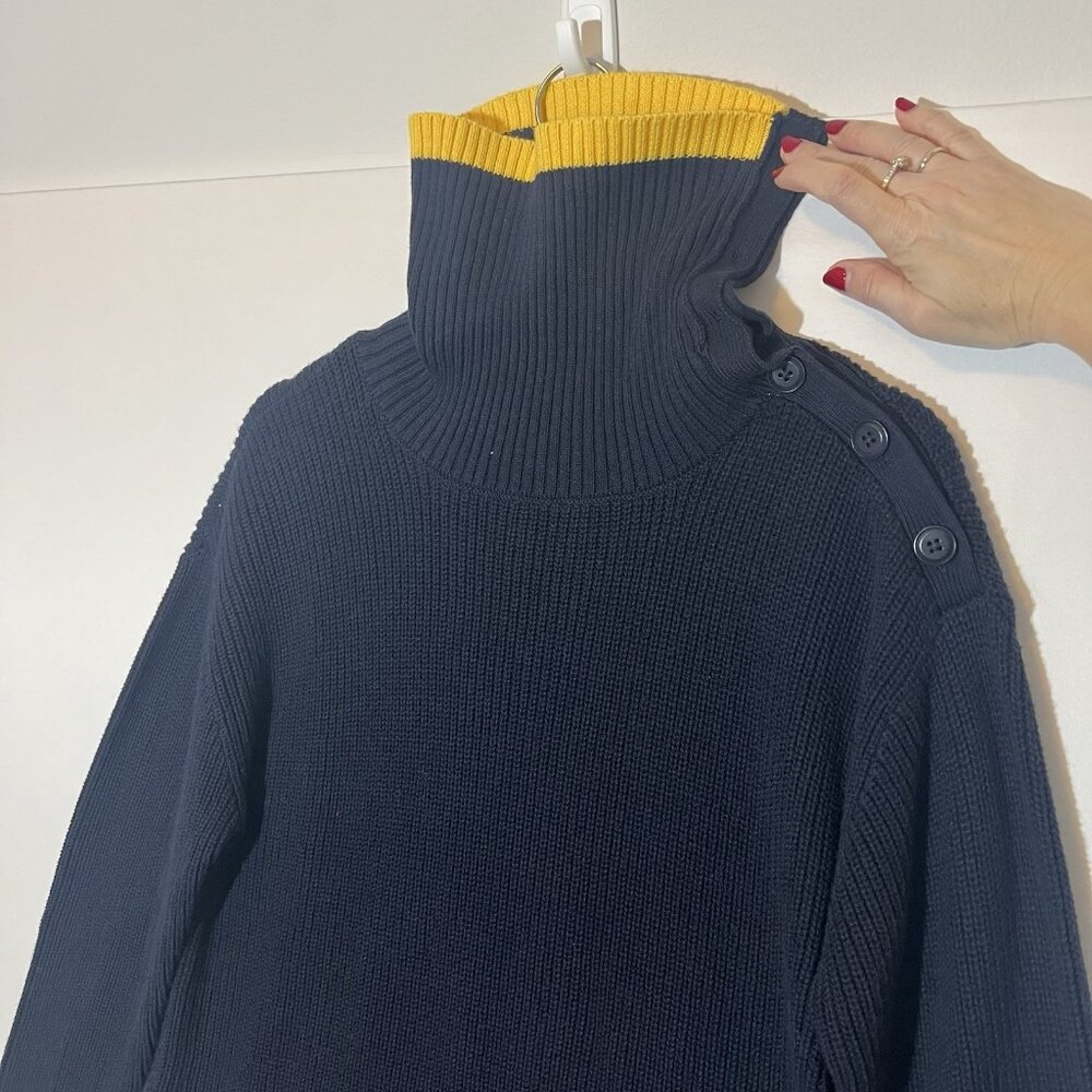 Talbots Knit Sweater Women’s Size L Petite Blue Cotton Blend Casual Coastal - Picture 9 of 10